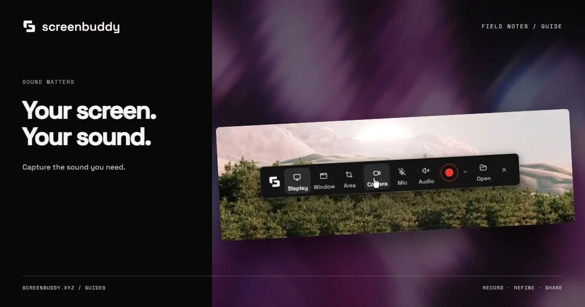 ScreenBuddy footage and editor artwork for Record Your Windows Screen With Audio