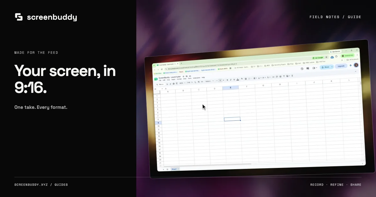 ScreenBuddy footage and editor artwork for How to Make a Vertical Screen Recording on Windows