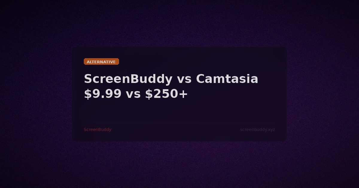 ScreenBuddy vs Camtasia: Professional Alternative