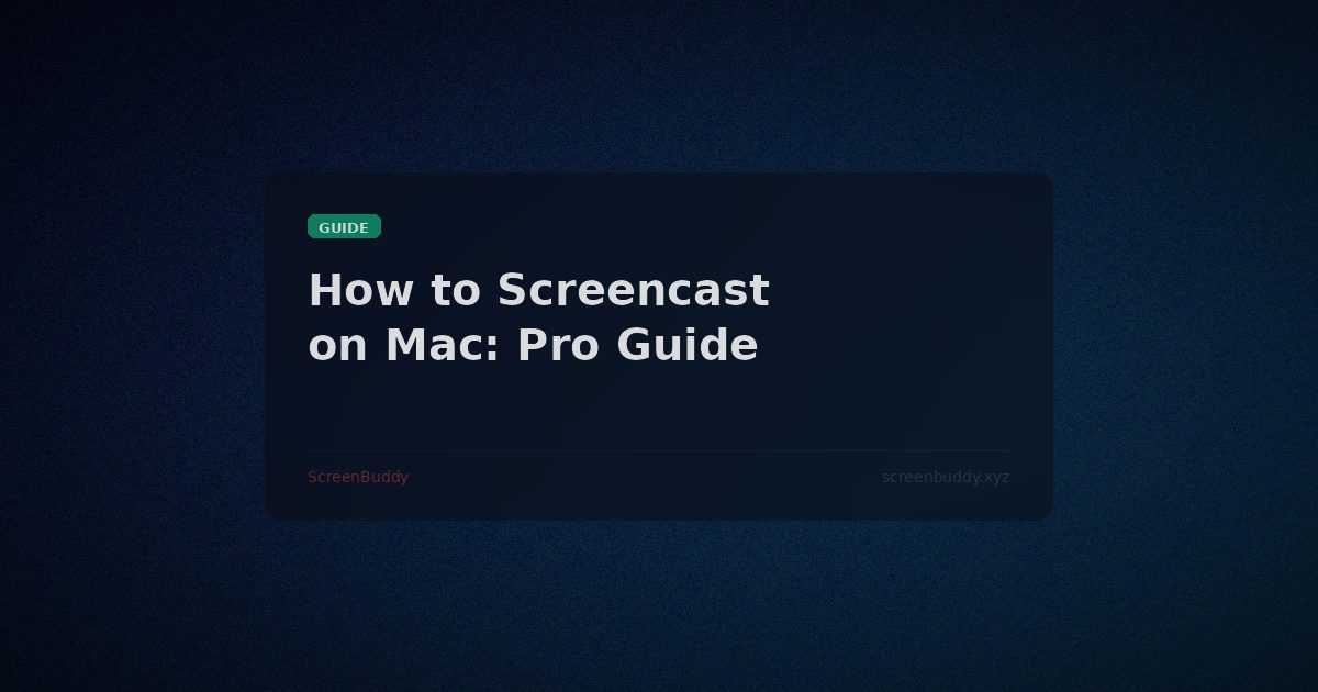 Mac screencasting setup guide
