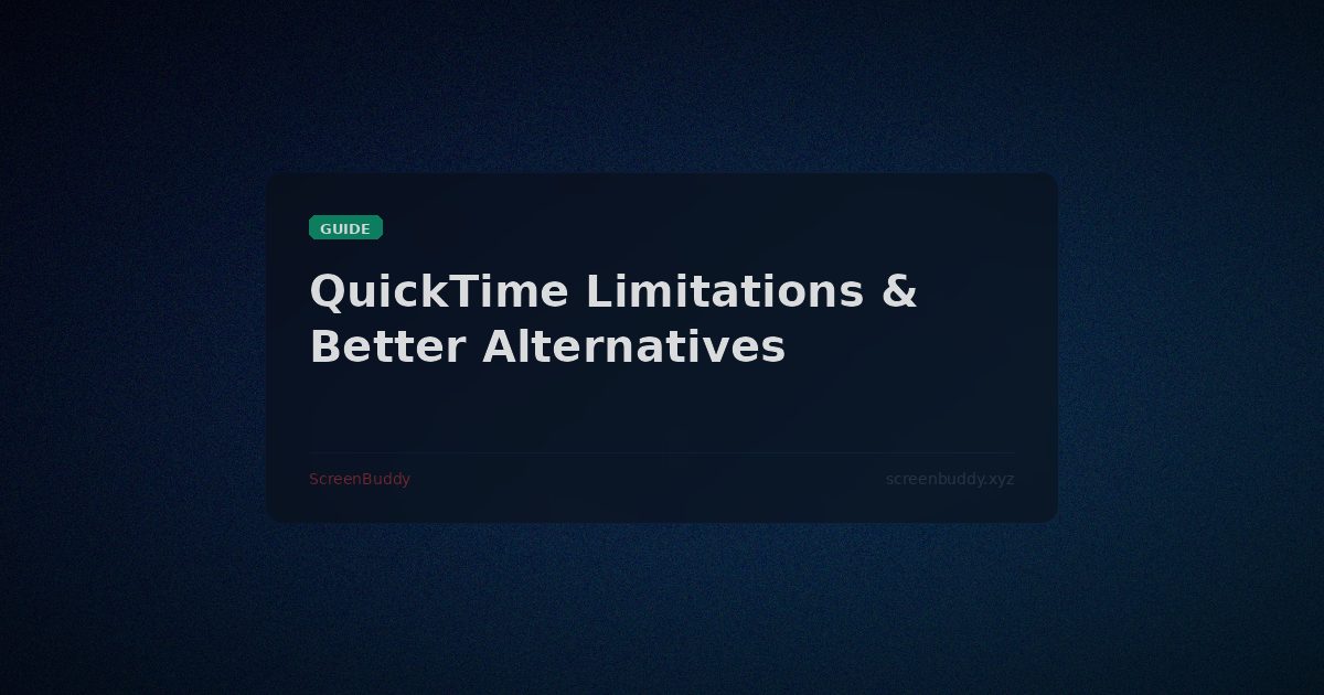 Side-by-side comparison of QuickTime Player and alternative screen recording software on a Mac desktop showing editing features QuickTime lacks.