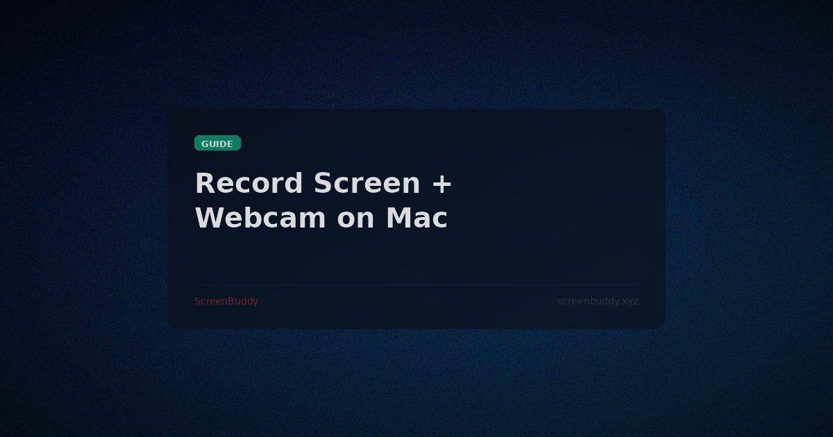How to Record Screen and Webcam on Mac Simultaneously