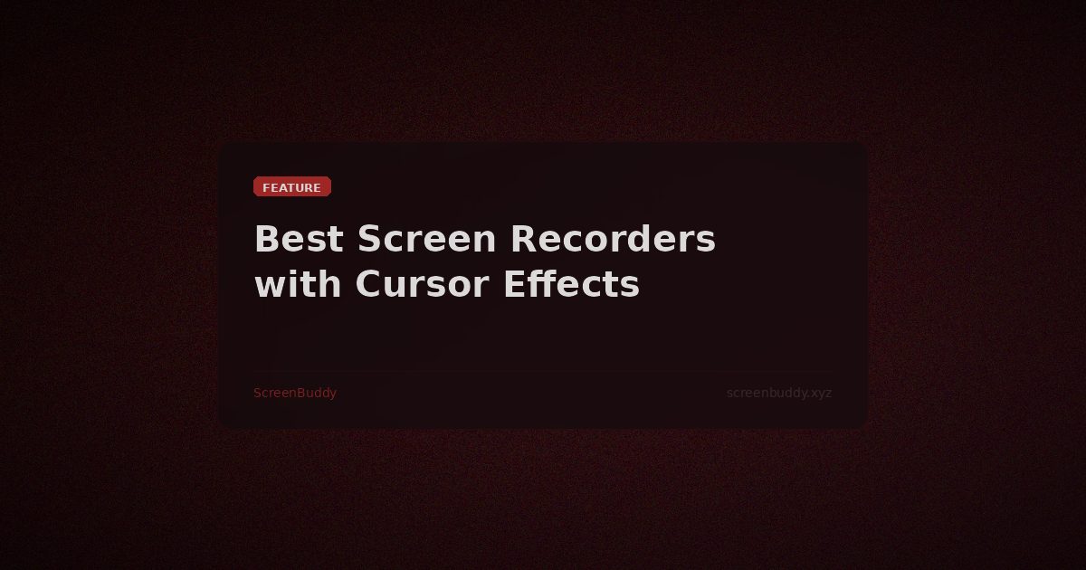 Best Screen Recorders with Cursor Effects for Mac 2026