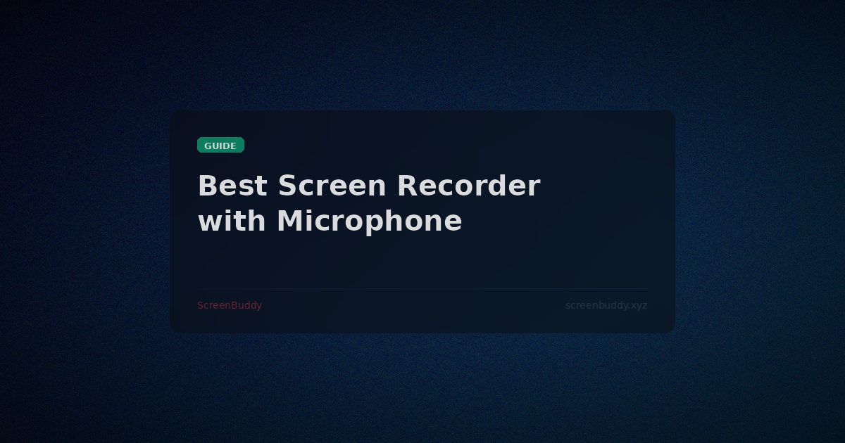 Best Mac Screen Recorder with Microphone (2026 Guide)