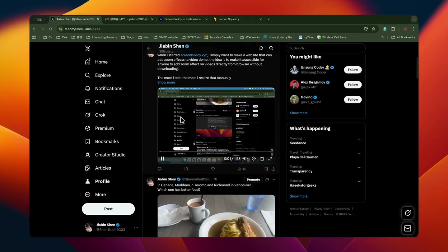 Demo of ScreenBuddy auto-zoom that follows your clicks feature