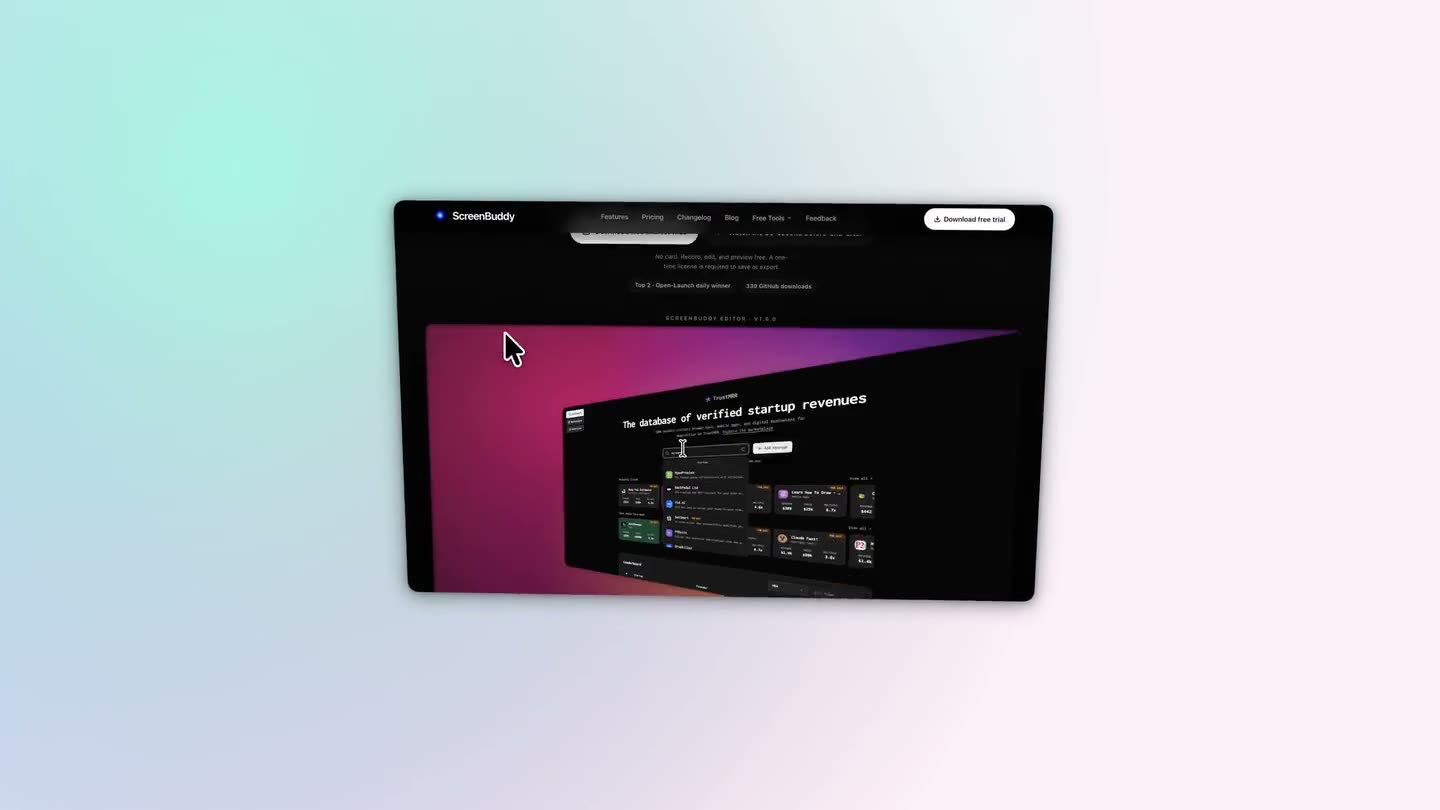 A lens, pointed where the product wins shown in the ScreenBuddy editor