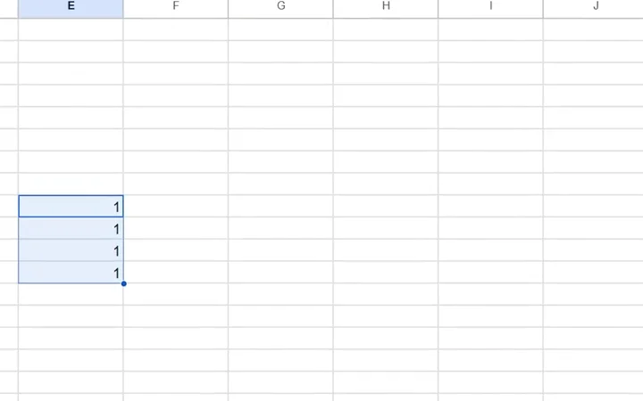 Spreadsheet detail for the cursor preview