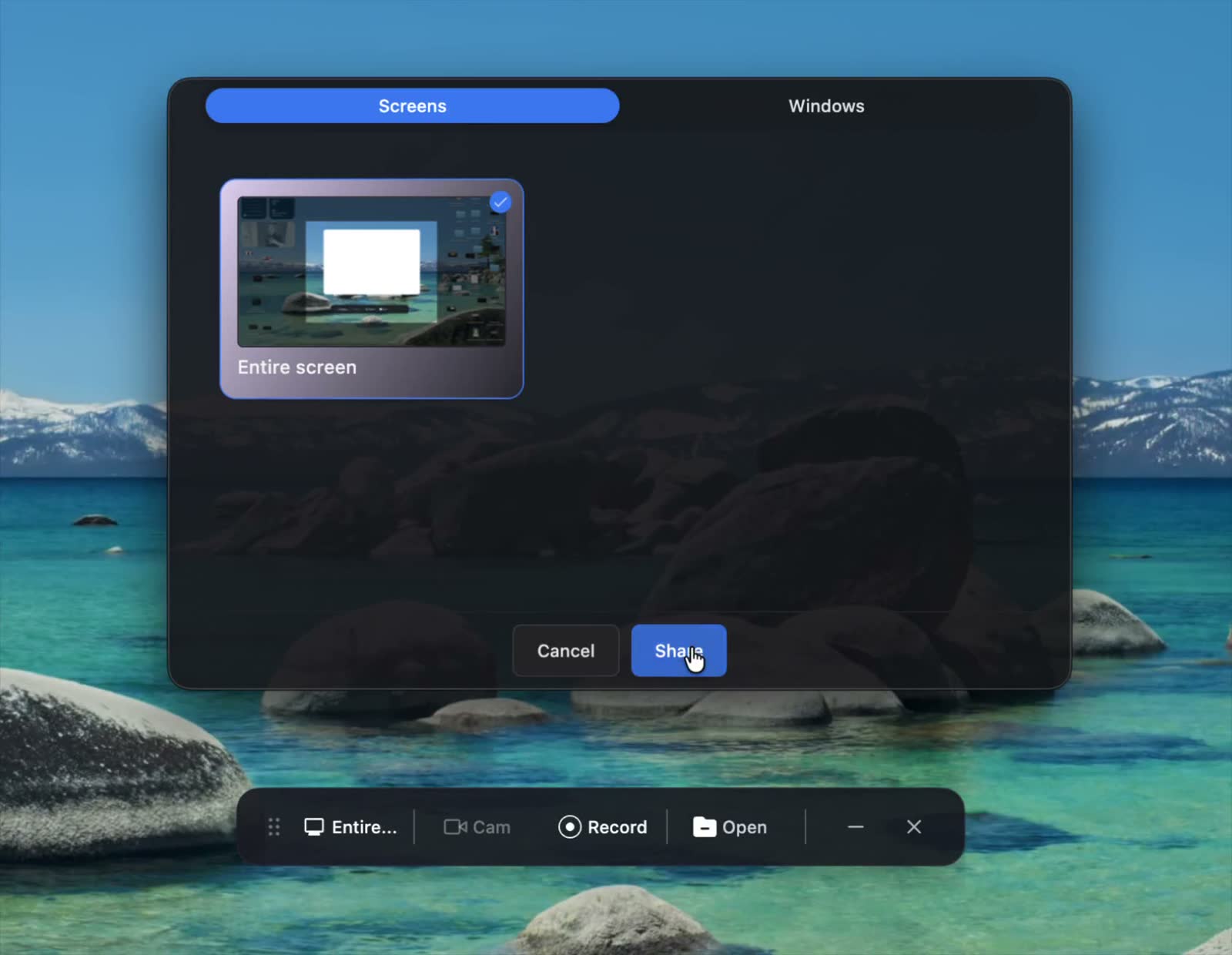 Screen, window & region capture shown in the ScreenBuddy editor