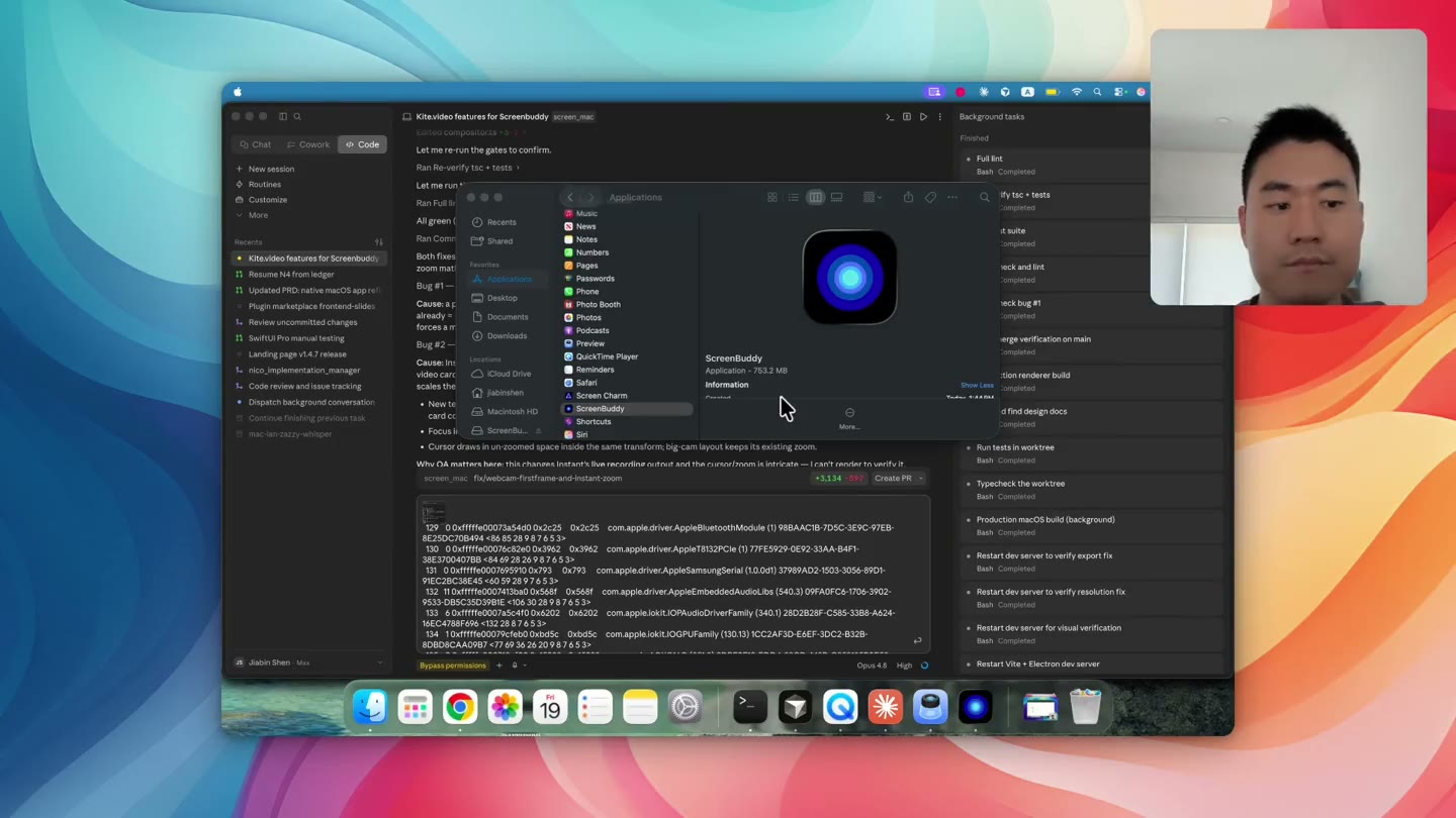 Demo of ScreenBuddy webcam recording feature