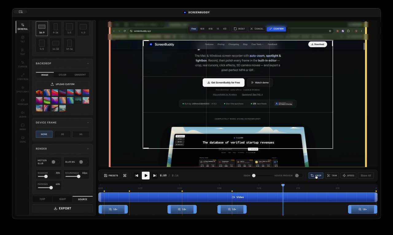 ScreenBuddy — The editor